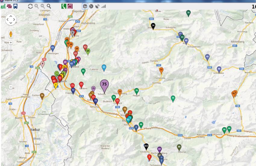 Topologie und Verkehrsregion - Übersichtliche Darstellung in der Landkarte mit Haltestellenkataster | PlanMATRIK