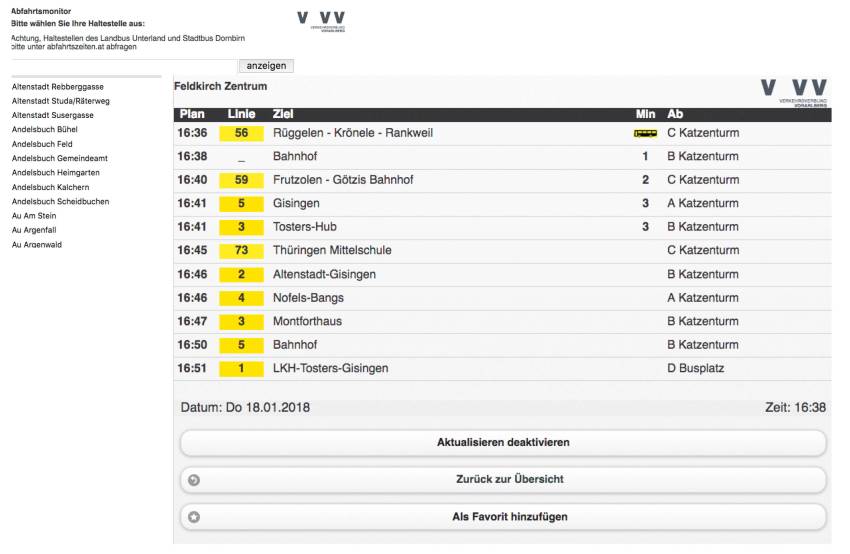 DFI Webanzeige - Fahrgastinformation und Abfahrtsmonitoring am Web oder Handy - InfoMATRIK