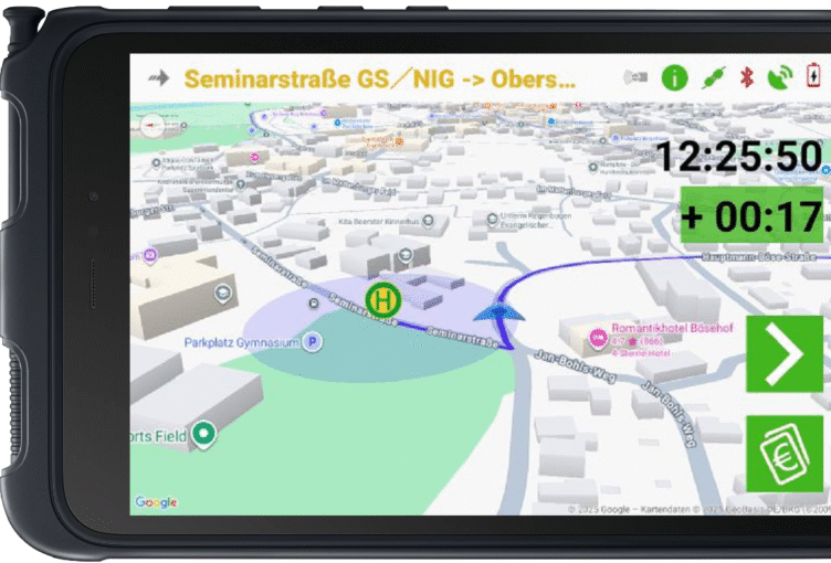 Fahrernavigation - Streckenführung in graphischer Landkarte | BusMATRIK