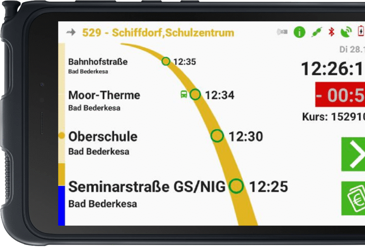 Fahrtverlauf - Logische und physikalische Ortung mit sekundengenauer Fahrplanlage | BusMATRIK