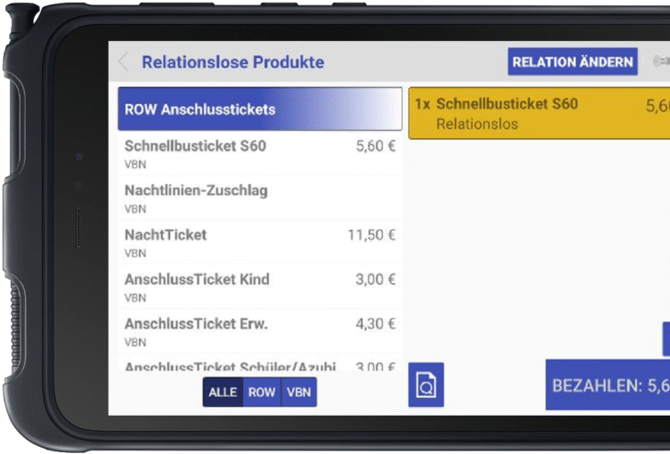 Fahrscheinauswahl - Warenkorbfunktion mit Ticketvorschau | TicketMATRIK